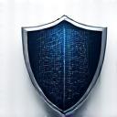 Icono de seguridad de datos con un escudo y engranajes, representando protección y procesamiento de información.